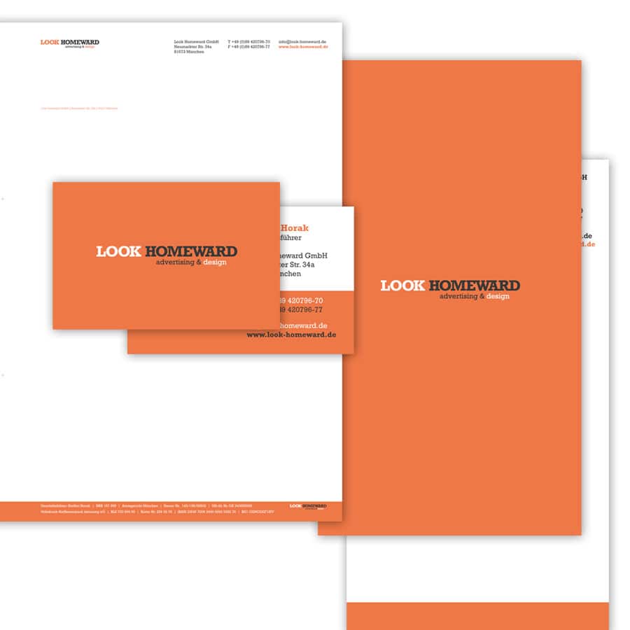 Logo, Corporate Design und Webdesign Look Homeward GmbH