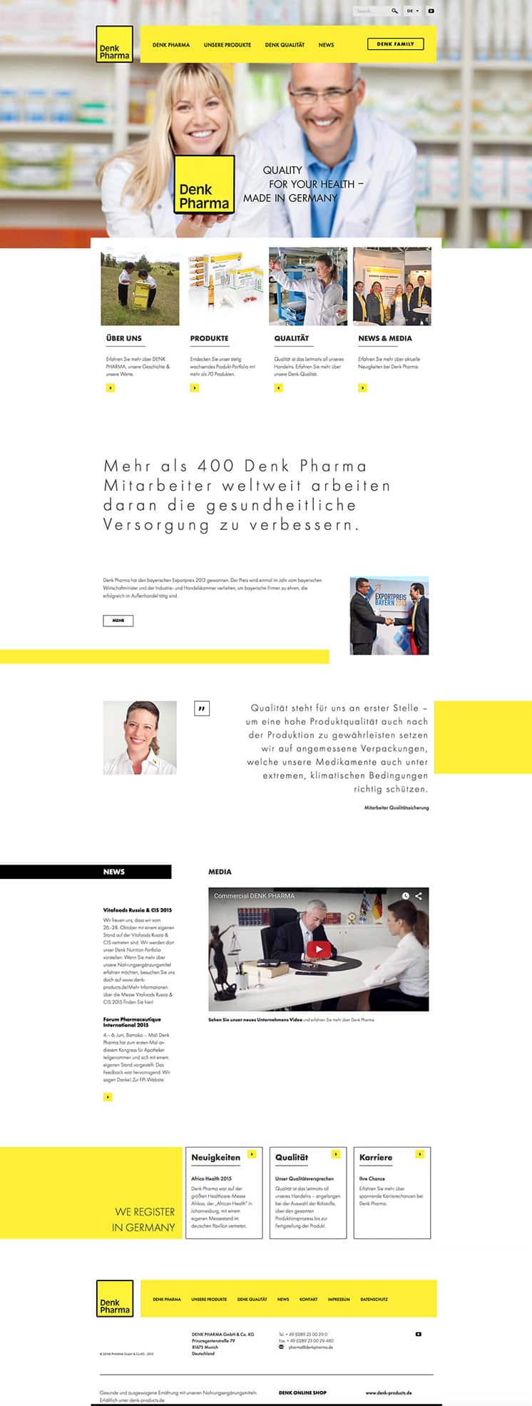 Webdesign und Entwicklung Denk Pharma