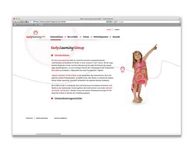 Early Learning Group Webdesign