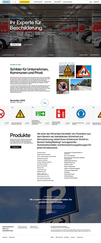 Konzeption, Webdesign und Development des Onlineshops Schilder.de