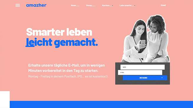 Konzeption, Design und Entwicklung der Webseite amazher