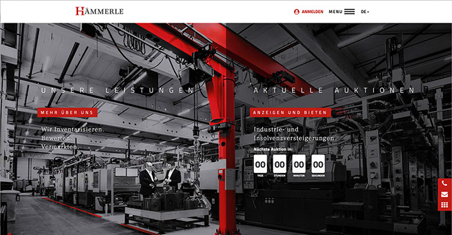 Neue Internetplattform für das Online Auktionshaus Hämmerle: Modernes UX-Design - Webdesign München