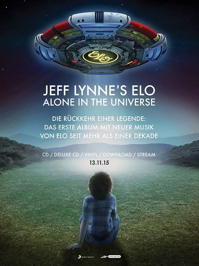 Jeff Lynne ELO Alone in the Universe Anzeigenkampagne