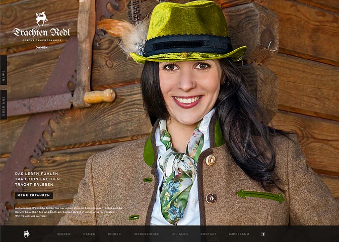 Webdesign und Development für Trachten Redl