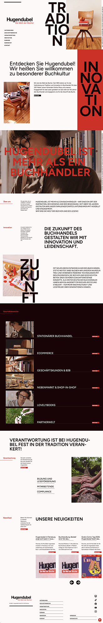 Konzeption, Webdesign und UI/UX - Hugendubel