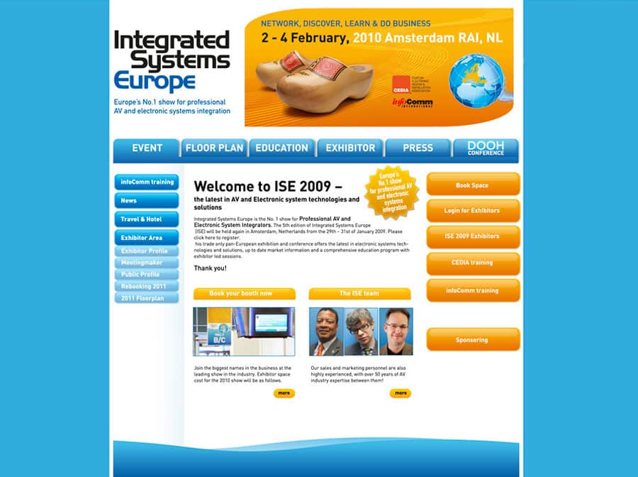 Konzept, Design, Webdesign Intergrated Systems Europe