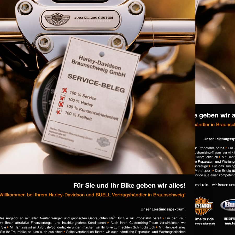 Design Anzeige Harley Davidson Braunschweig