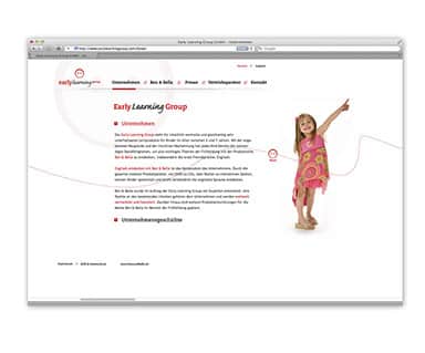 Early Learning Group Webdesign