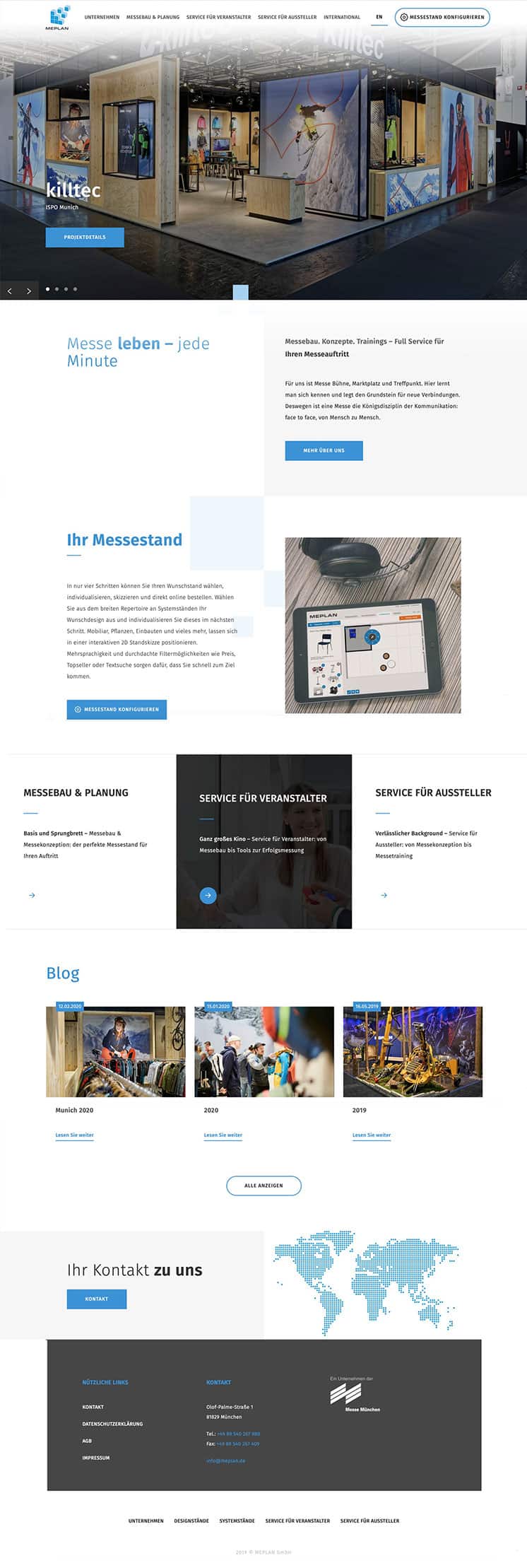 Konzeption, Webdesign und Development der Webseite für die Meplan GmbH