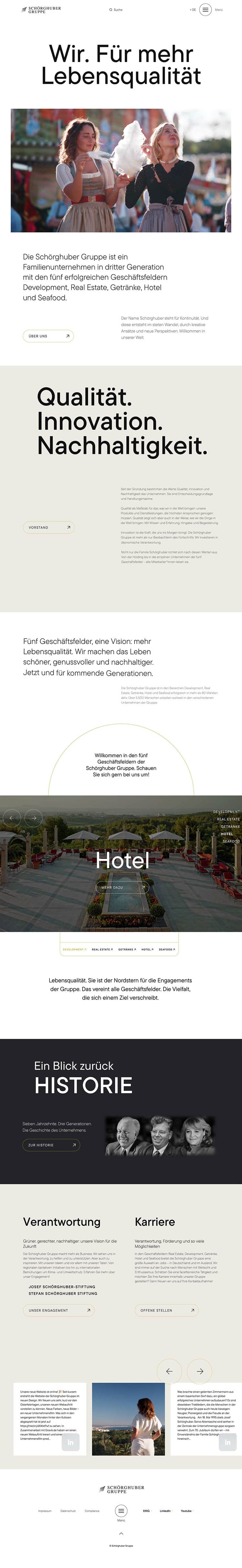 Webdesign und GSAP Entwicklung - Schörghuber Group