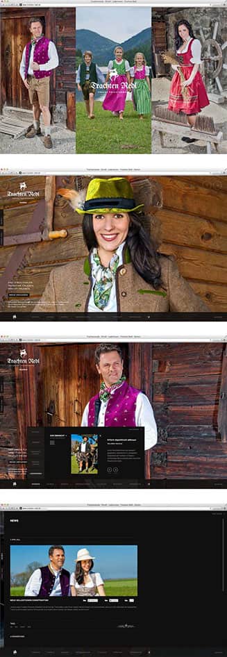 Webdesign und Umsetzung der Trachten Redl Webseite
