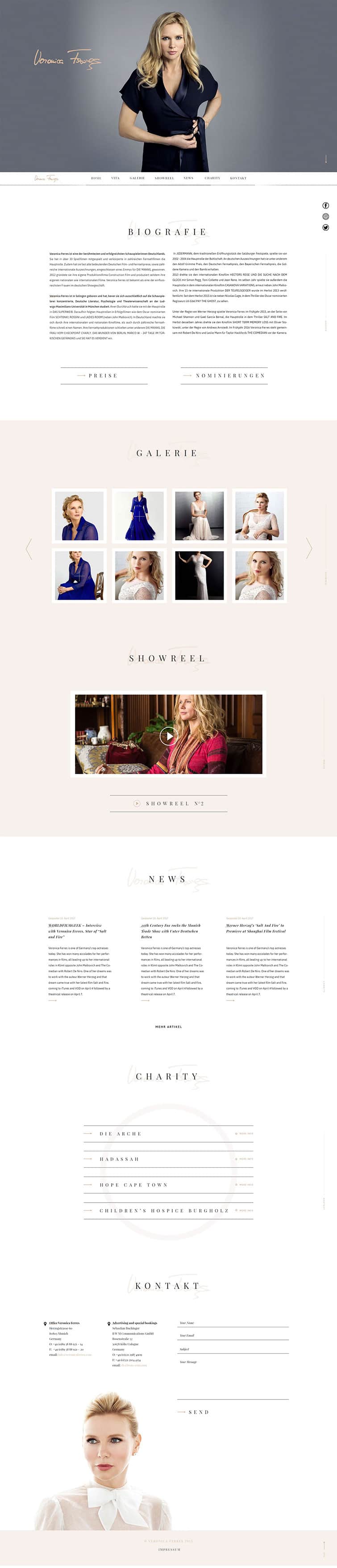 Webdesign und Entwicklung Webseite Veronica Ferres